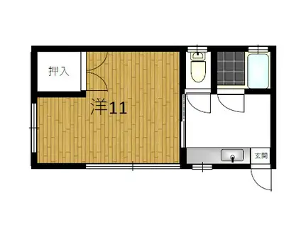 ロイヤルハウスホソゴエ(1K/1階)の間取り写真