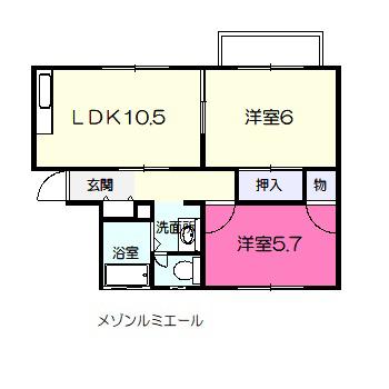 ルミエール(2LDK/2階)の間取り写真