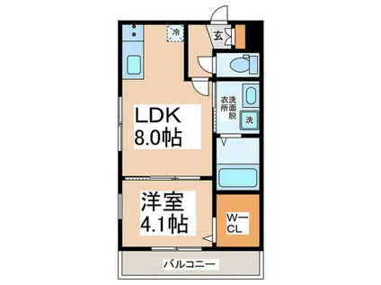 泉佐野市笠松B棟 工事(1LDK/2階)の間取り写真