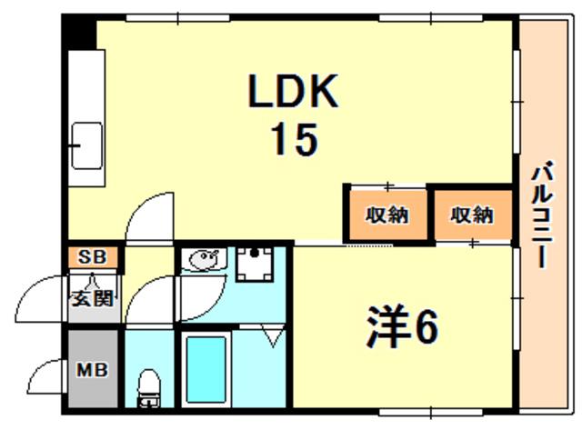 LUNA-12(1LDK/5階)の間取り写真