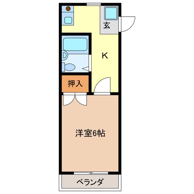 アジョイン日光 A棟(1K/2階)の間取り写真