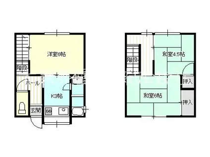 北口アパート(3K/1階)の間取り写真