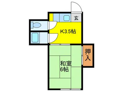 水明荘(1K/1階)の間取り写真
