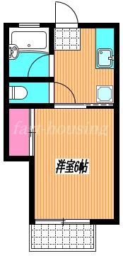 ヴィラローズ(1K/1階)の間取り写真