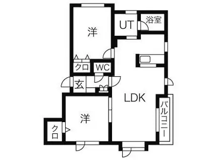 グランドール寿(2LDK/3階)の間取り写真