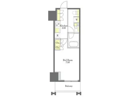プライムメゾン横濱日本大通(1K/9階)の間取り写真