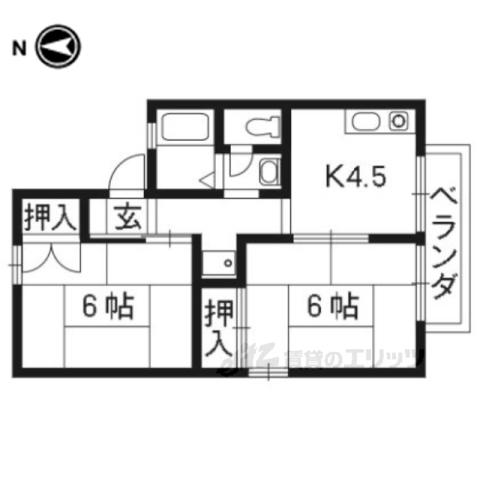グレイス松井(2K/2階)の間取り写真