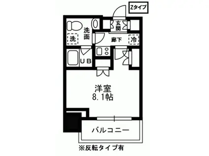 レジディア杉並方南町(1K/2階)の間取り写真