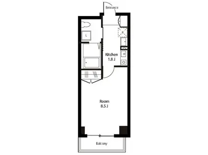 アンビックスつつじヶ丘 A棟(1K/5階)の間取り写真