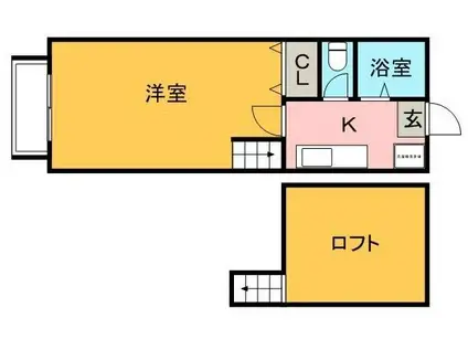 レモンバームII(1K/1階)の間取り写真