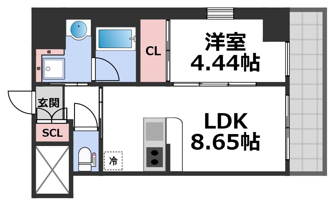 プレジオ永和EURO(1LDK/14階)の間取り写真