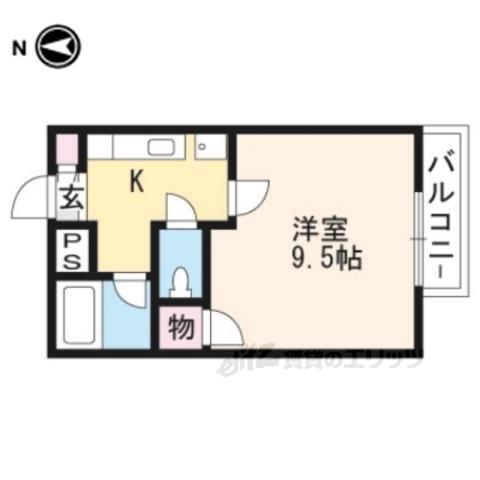 SAKIZO MAISON 北花山(1K/3階)の間取り写真