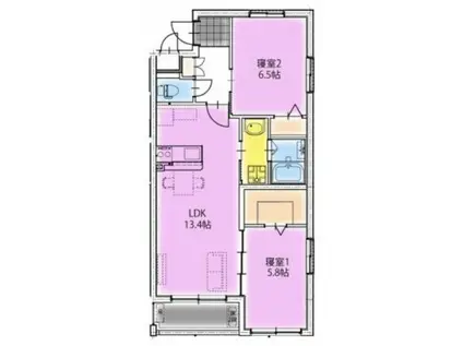 アーベイン潮見(2LDK/3階)の間取り写真