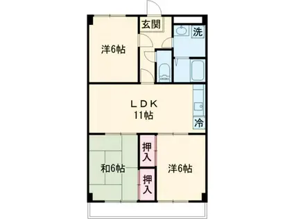 フィオーレ田中(3LDK/4階)の間取り写真