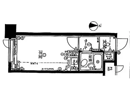 ダイアパレス白石(ワンルーム/9階)の間取り写真