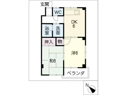 レリアンス中央(2DK/3階)の間取り写真