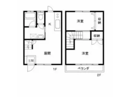 かごはらハイツ(2DK/1階)の間取り写真