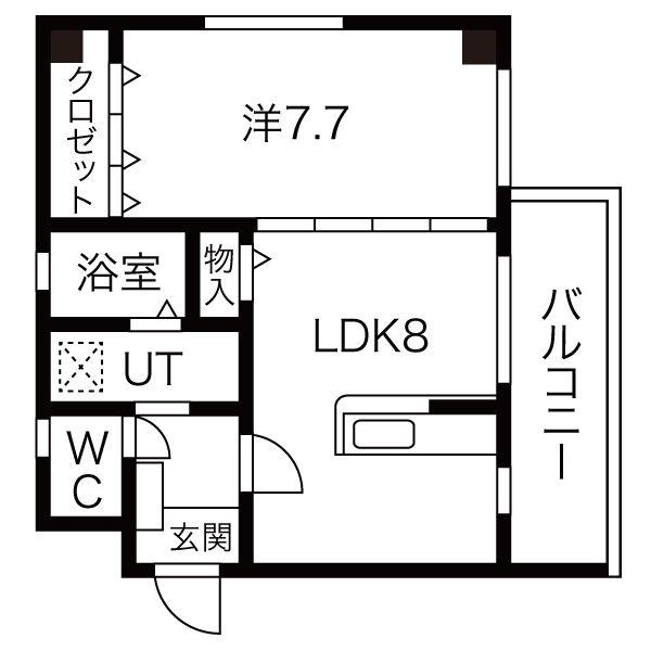 JU・JU(1LDK/3階)の間取り写真