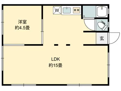 第二大星アパート(1LDK/1階)の間取り写真