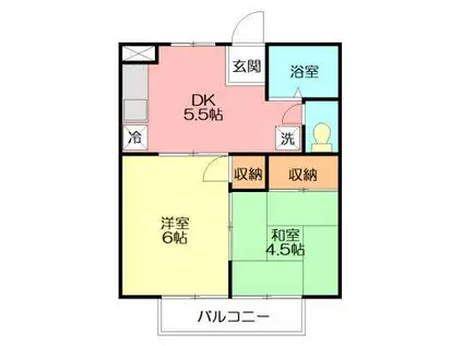 ハイツシュガー(2DK/2階)の間取り写真