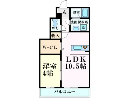 サンハイム(1LDK/1階)の間取り写真