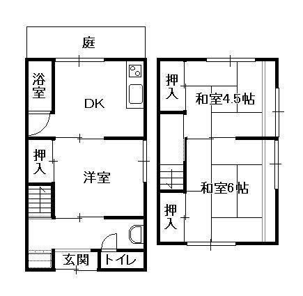 阪急伊丹線 伊丹駅(阪急) 徒歩37分 2階建 築54年(3DK/1階)の間取り写真