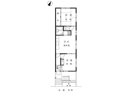 大河内ハイツ(2DK/1階)の間取り写真