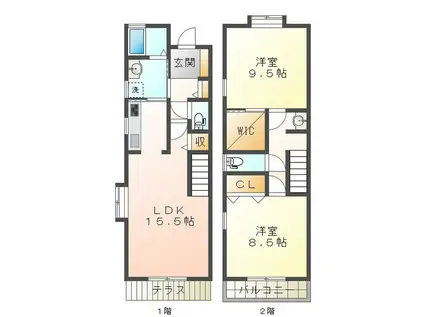 セレーノ観音寺町(2LDK/2階)の間取り写真