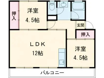 MAISON CIERO(2LDK/2階)の間取り写真