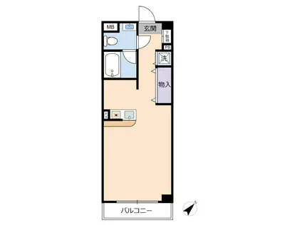 シュクランス(ワンルーム/1階)の間取り写真