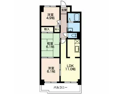 セントヒルダス(3LDK/1階)の間取り写真