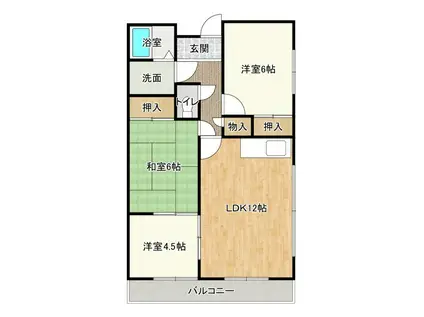 ハイツ四ツ池(3LDK/3階)の間取り写真