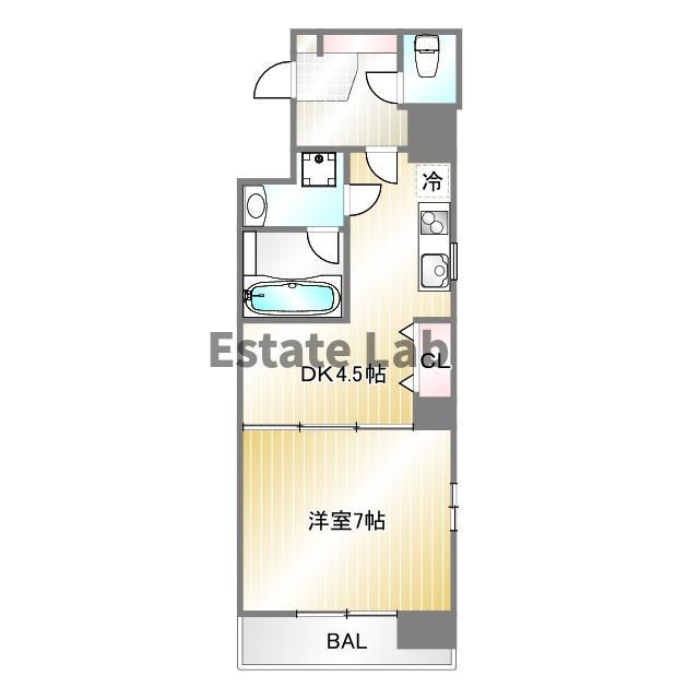 BELLEZZA(1DK/6階)の間取り写真