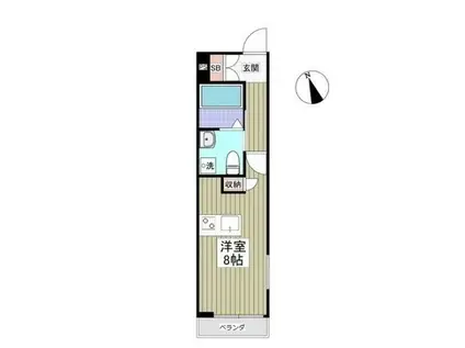 ベイス東府中(ワンルーム/2階)の間取り写真