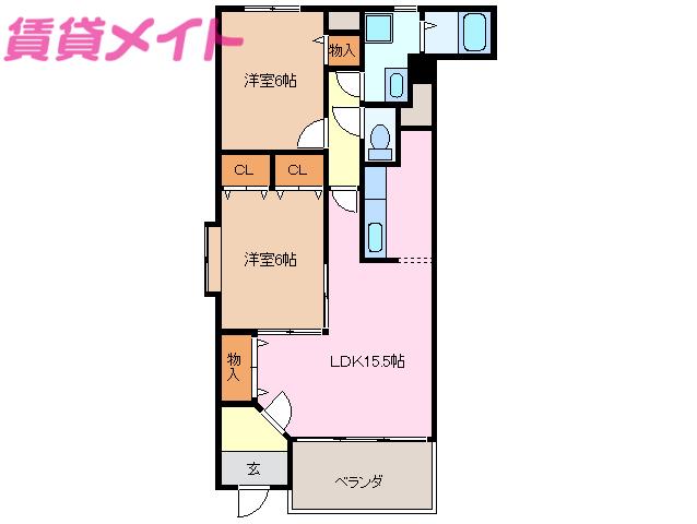 マジェステ(2LDK/1階)の間取り写真