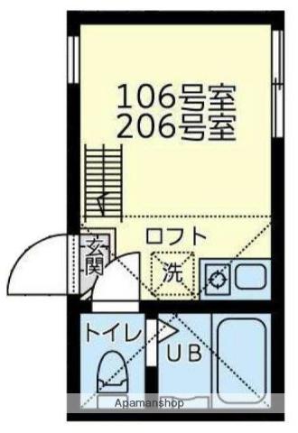 ユナイトファーストブランチ金沢(ワンルーム/2階)の間取り写真