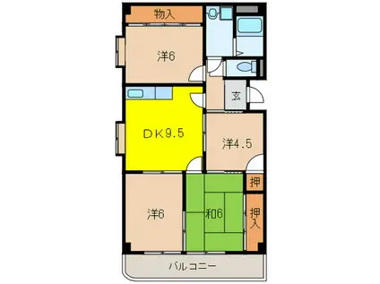 三幸フェニックス(4DK/4階)の間取り写真