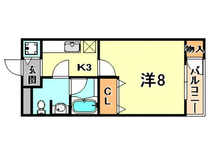 ジークレフ王子(1K/5階)の間取り写真