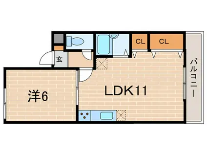 池内マンション2(1LDK/2階)の間取り写真