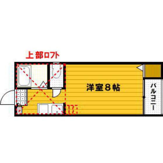 ステラコート清水(1SK/2階)の間取り写真