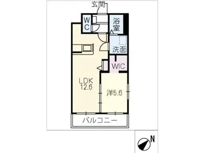ルネス上浜(1LDK/2階)の間取り写真