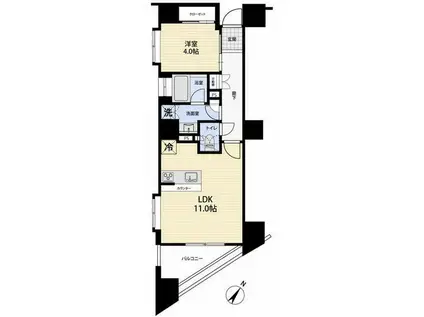 レックス日本橋水天宮プレミアタワー(1LDK/14階)の間取り写真