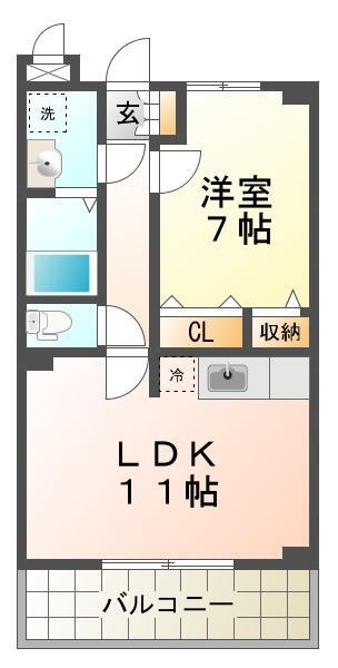 パストラルメゾン・グラン(1LDK/3階)の間取り写真