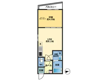 メゾン・ドゥ・アッシュ松戸(1LDK/3階)の間取り写真