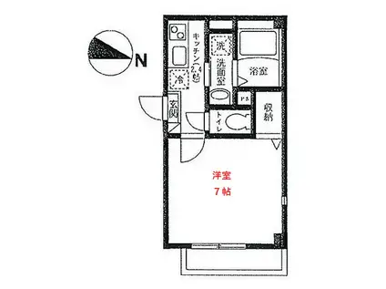 ヴェールマノワール(1K/1階)の間取り写真
