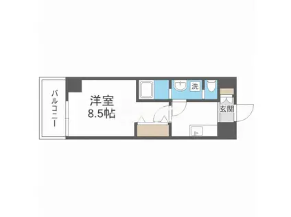 レクシア平野DUO(1K/6階)の間取り写真