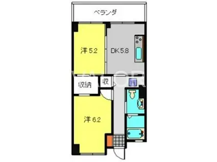 パールホーム瀬谷(2DK/2階)の間取り写真