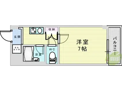 ミューズ上山手(1K/2階)の間取り写真