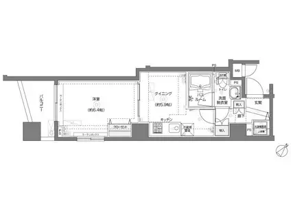 フェニックス横濱関内ベイマークス(1DK/4階)の間取り写真