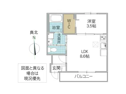 メゾン・デ・ブリズ(1LDK/1階)の間取り写真